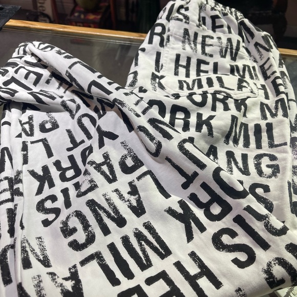 Helmut Lang HLM 59436 Mens White All Over Jogger Sweatpants Size M - Picture 1 of 14